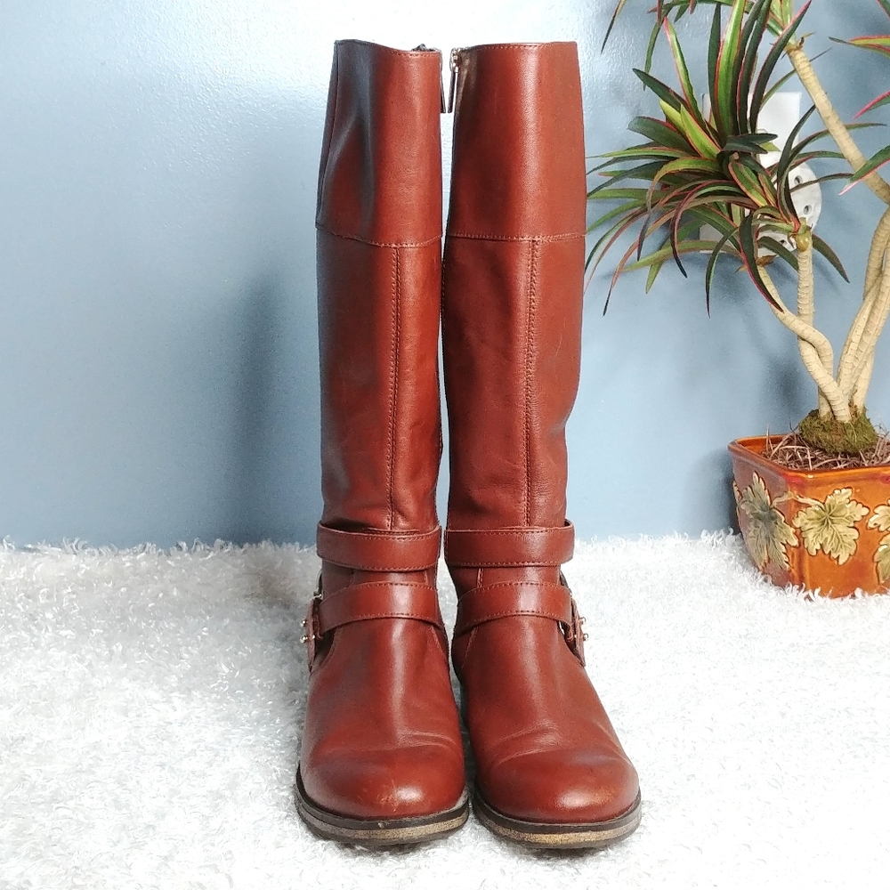 Bandolino Leather Riding Biker MOTO Boots